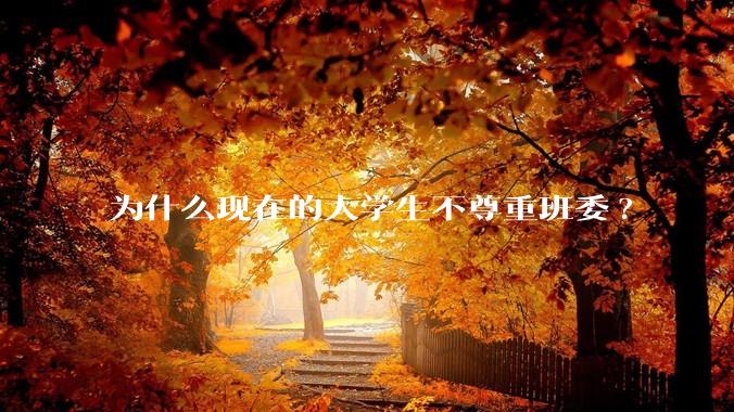 为什么现在的大学生不尊重班委?
